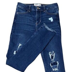 Abercrombie Kids Slim High Rise Jean Legging Dark Wash Distressed Size 11/12